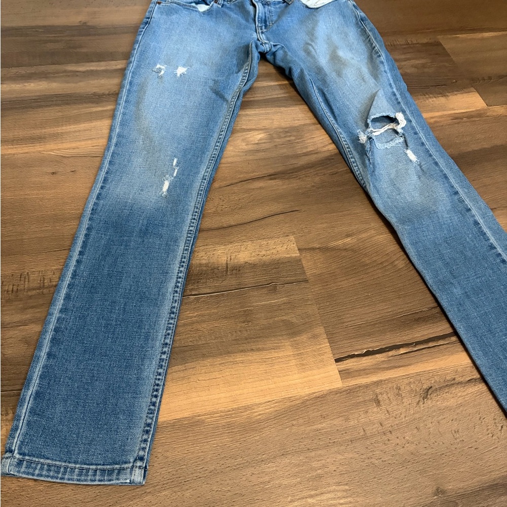 Womens Levis 524 Skinny Distressed Denim Jeans Size 7 - Picture 2 of 7